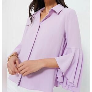 TUCKERNUCK Lilac Crocus Petal Norah Bell Sleeve Blouse NWT Size Medium
